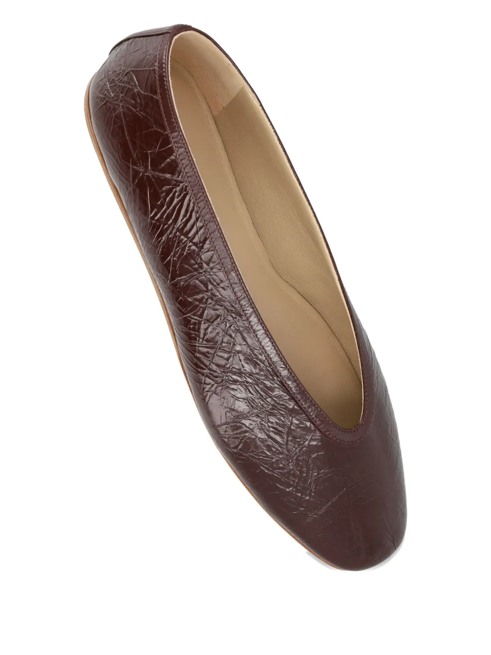 Le Monde Beryl Luna textured-leather ballet flats Purple