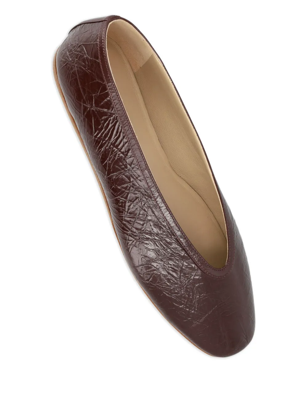 Le Monde Beryl Luna textured-leather ballet flats Purple
