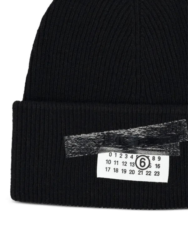 MM6 Maison Margiela リブ コットンビーニー | ブラック | FARFETCH JP