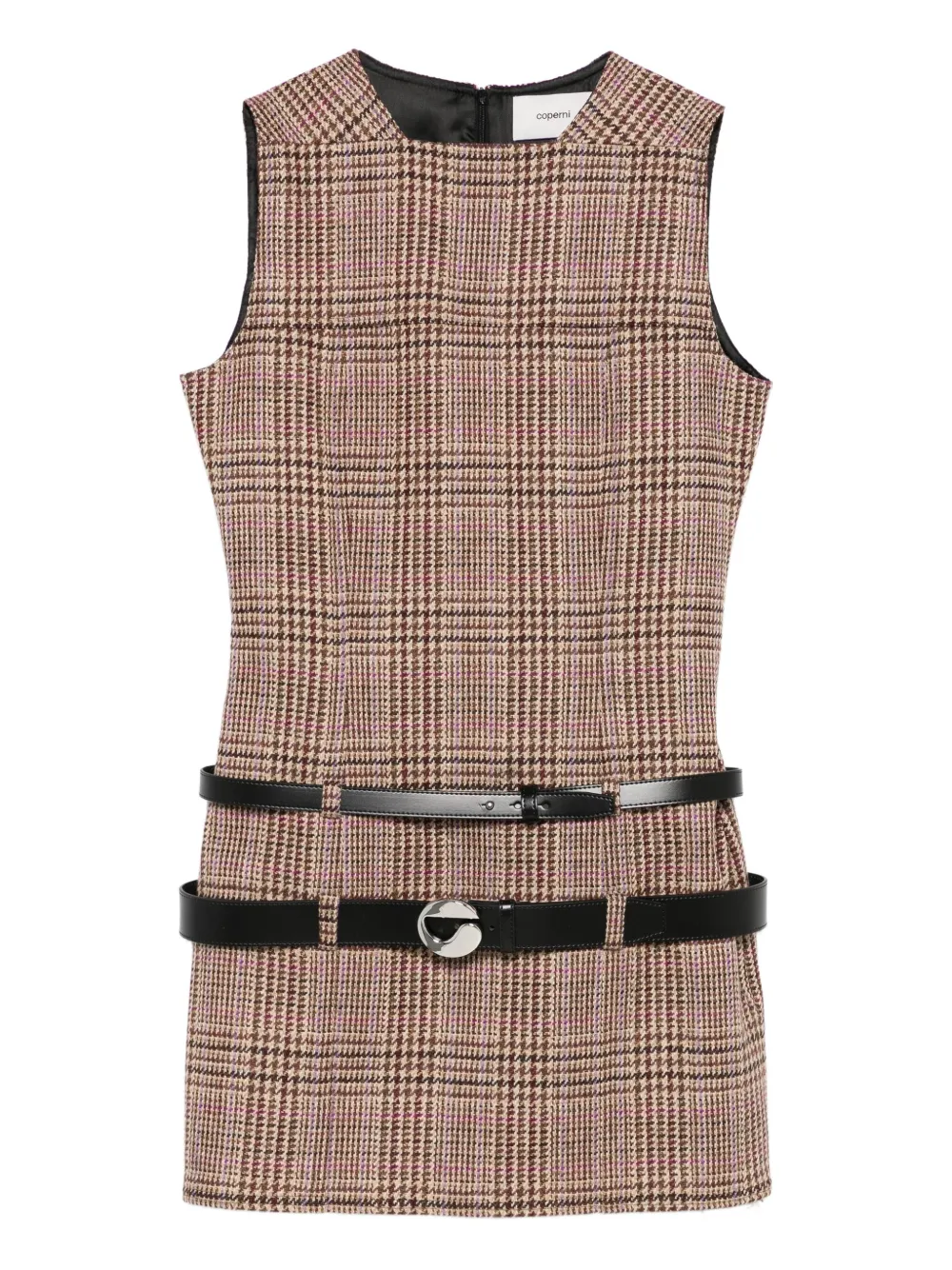 Coperni check belted dress | Brown | Image 1