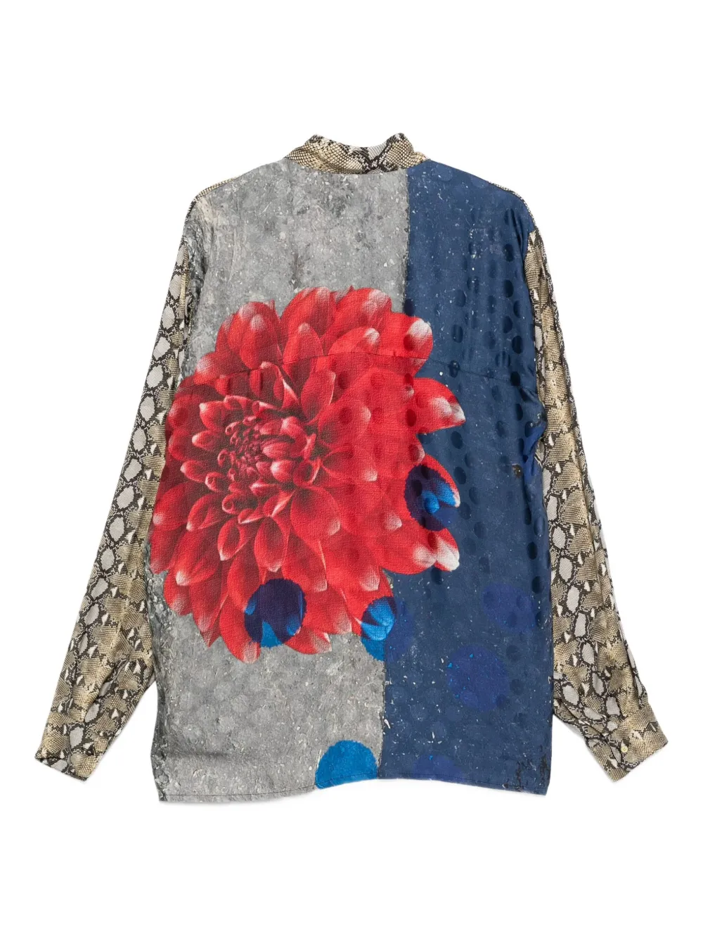 Barbara Bologna Blouse met slangenprint en ruches - Bruin