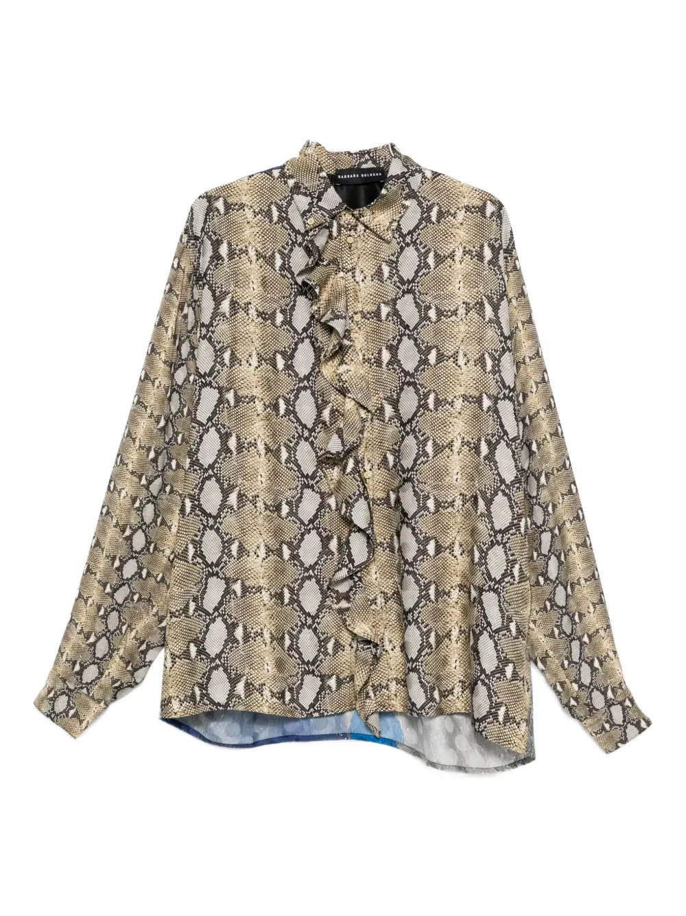 Barbara Bologna Snake-pattern Ruffle-trim Shirt In Multi