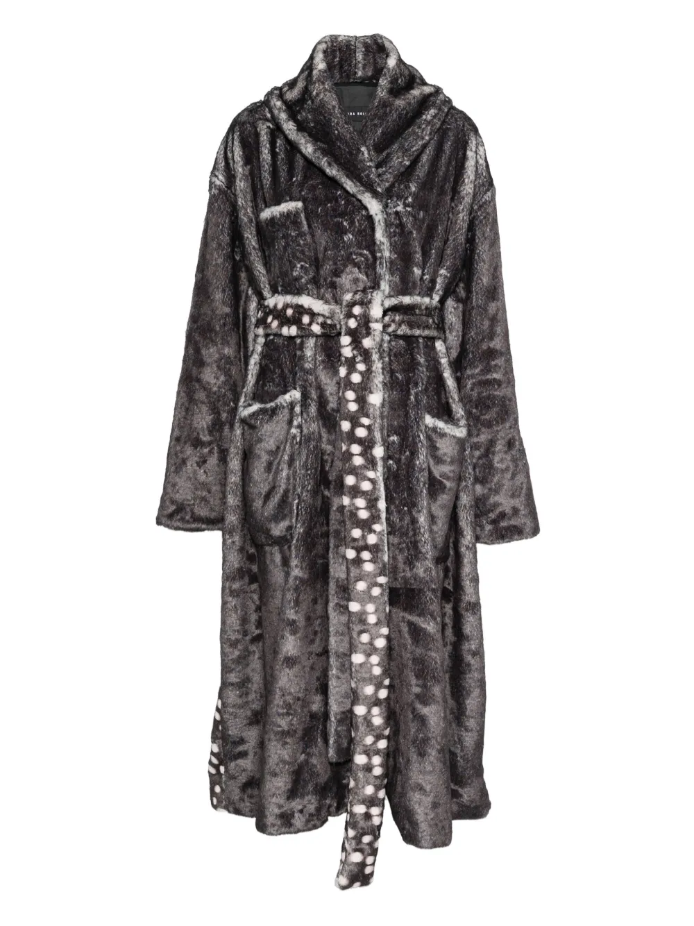 Barbara Bologna faux-fur belted coat | Grey | Image 1