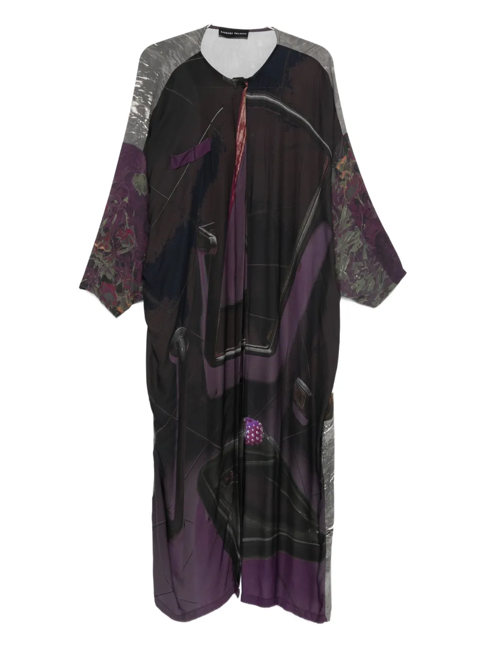 Barbara Bologna Abstract-print Button-front Dress In Black