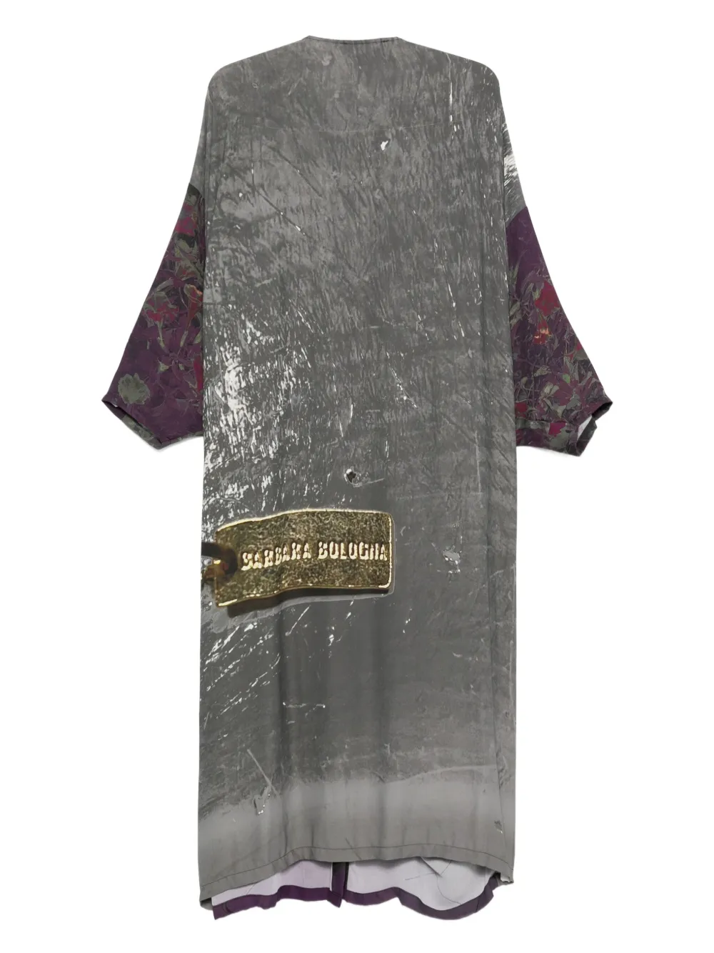 Barbara Bologna Jurk met abstracte print en knopen - Zwart