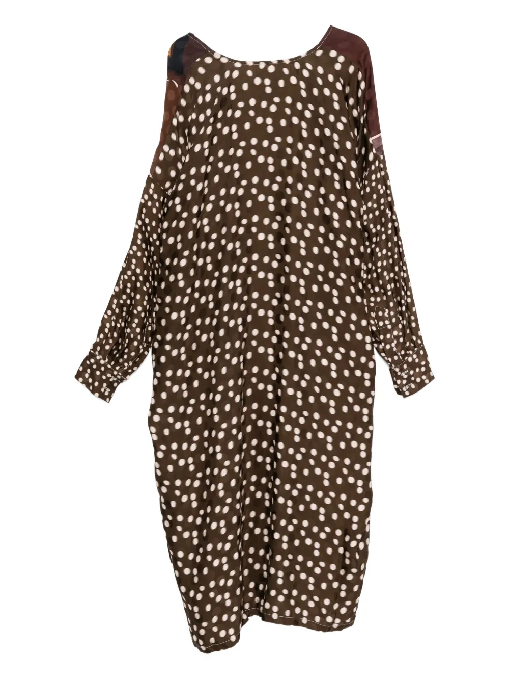 Barbara Bologna Midi-jurk met stippen en bloemenprint - Bruin