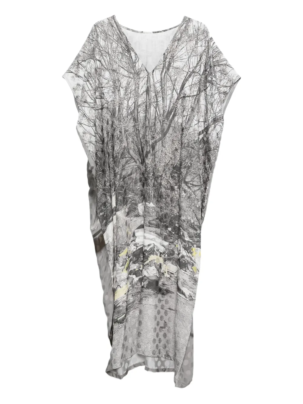Barbara Bologna tree-print V-neck midi dress | Grey | Image 1