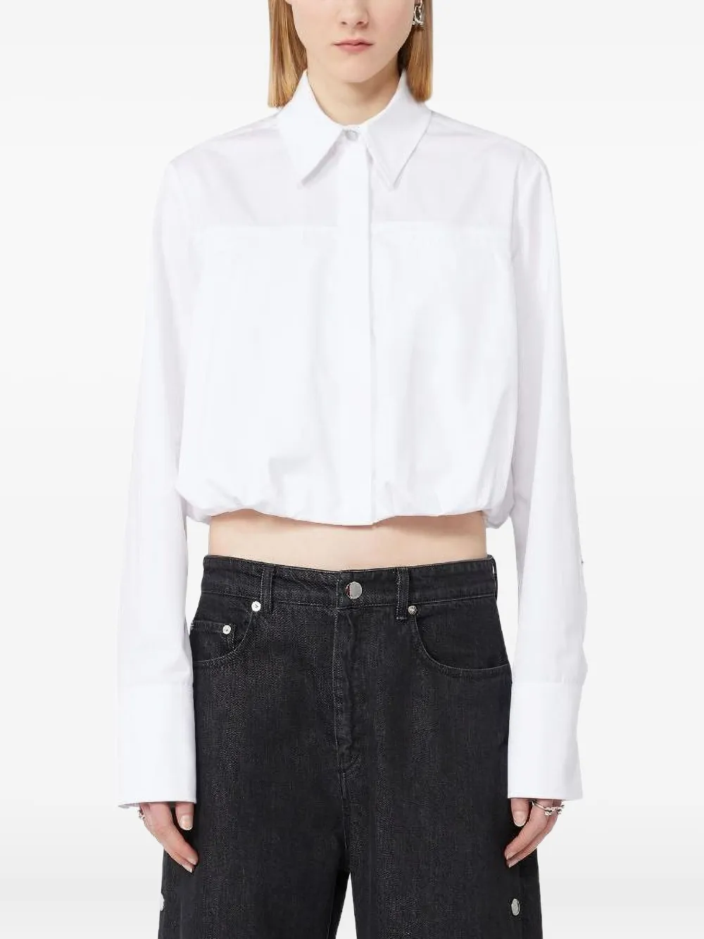 Max Mara ZEMIRA cinched-waist shirt - ホワイト Max Mara ZEMIRA cinched-waist shirt - ホワイト