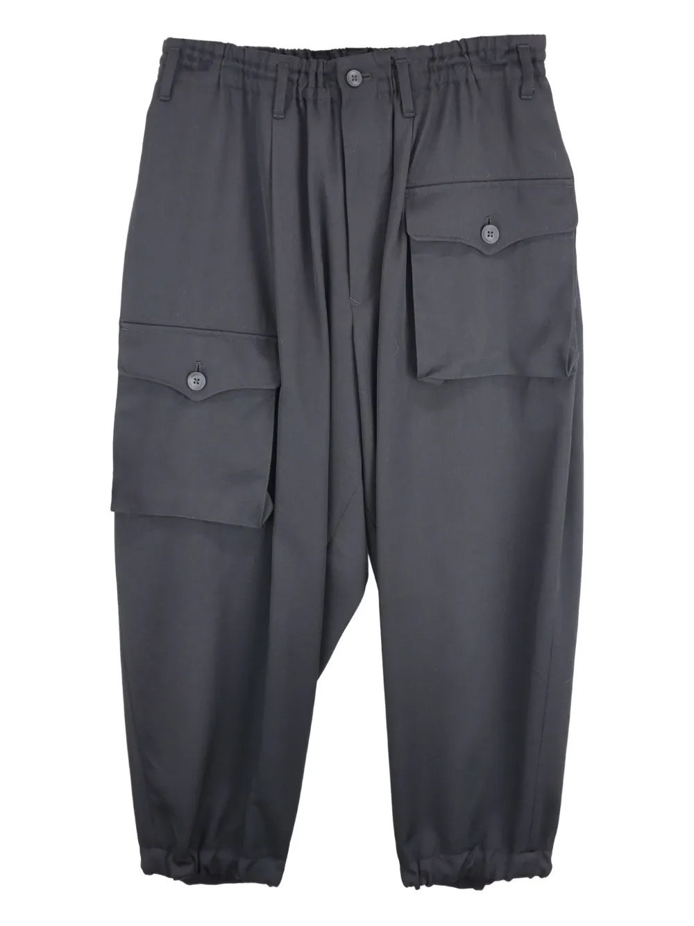 Yohji Yamamoto elastic-cuffed cargo pants | Grey | Image 1