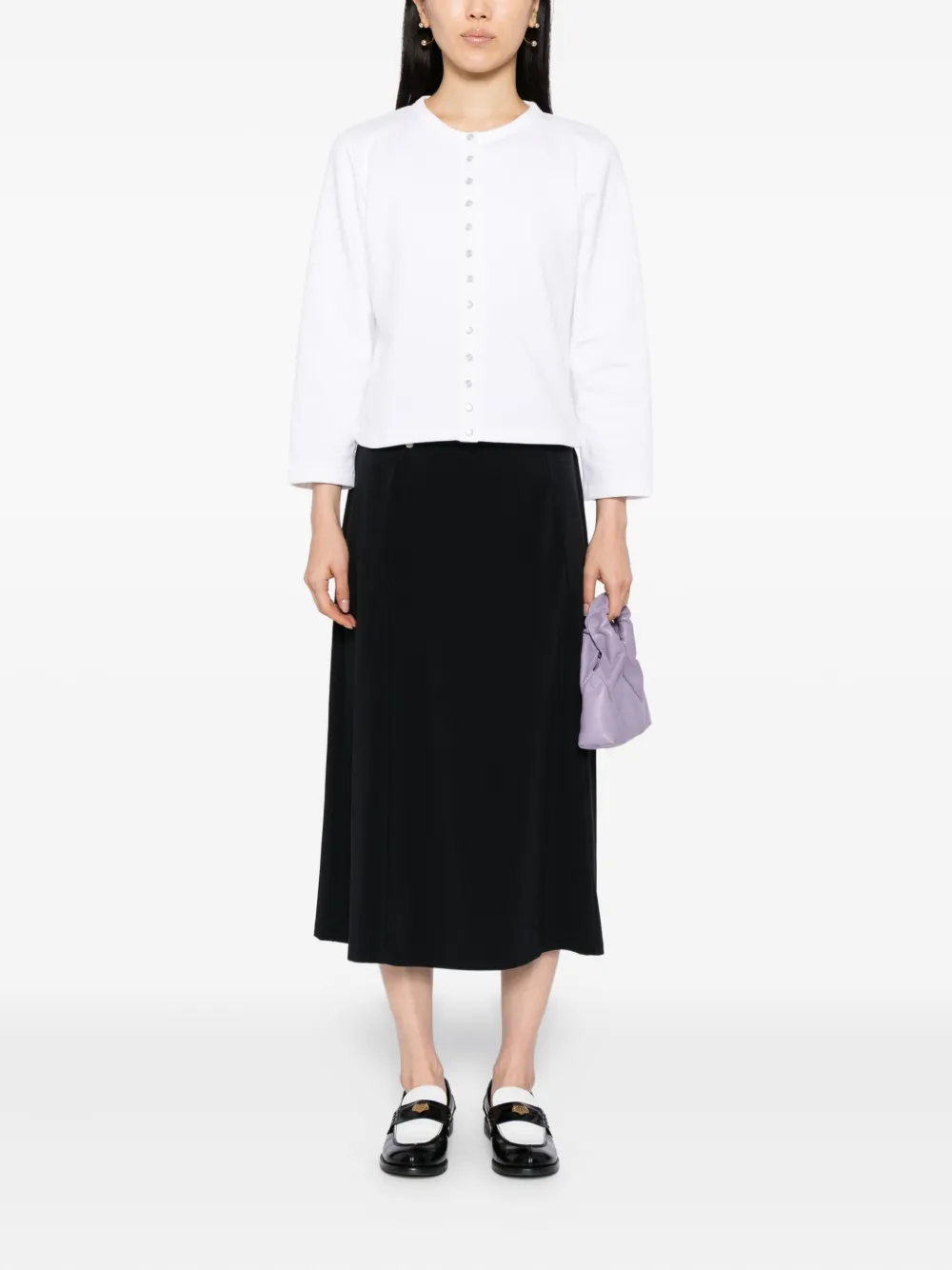 Agnès B. Le Petit Snap Cardigan In White