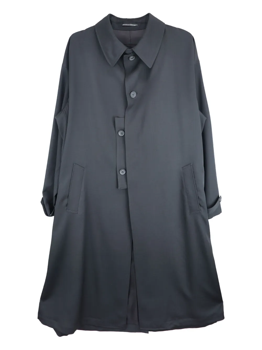 Yohji Yamamoto button-fastening point-collar coat | Grey | Image 1