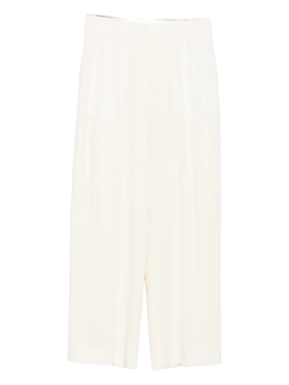 Totême Fluid Trousers With Pleats And Wide Leg In Neutral