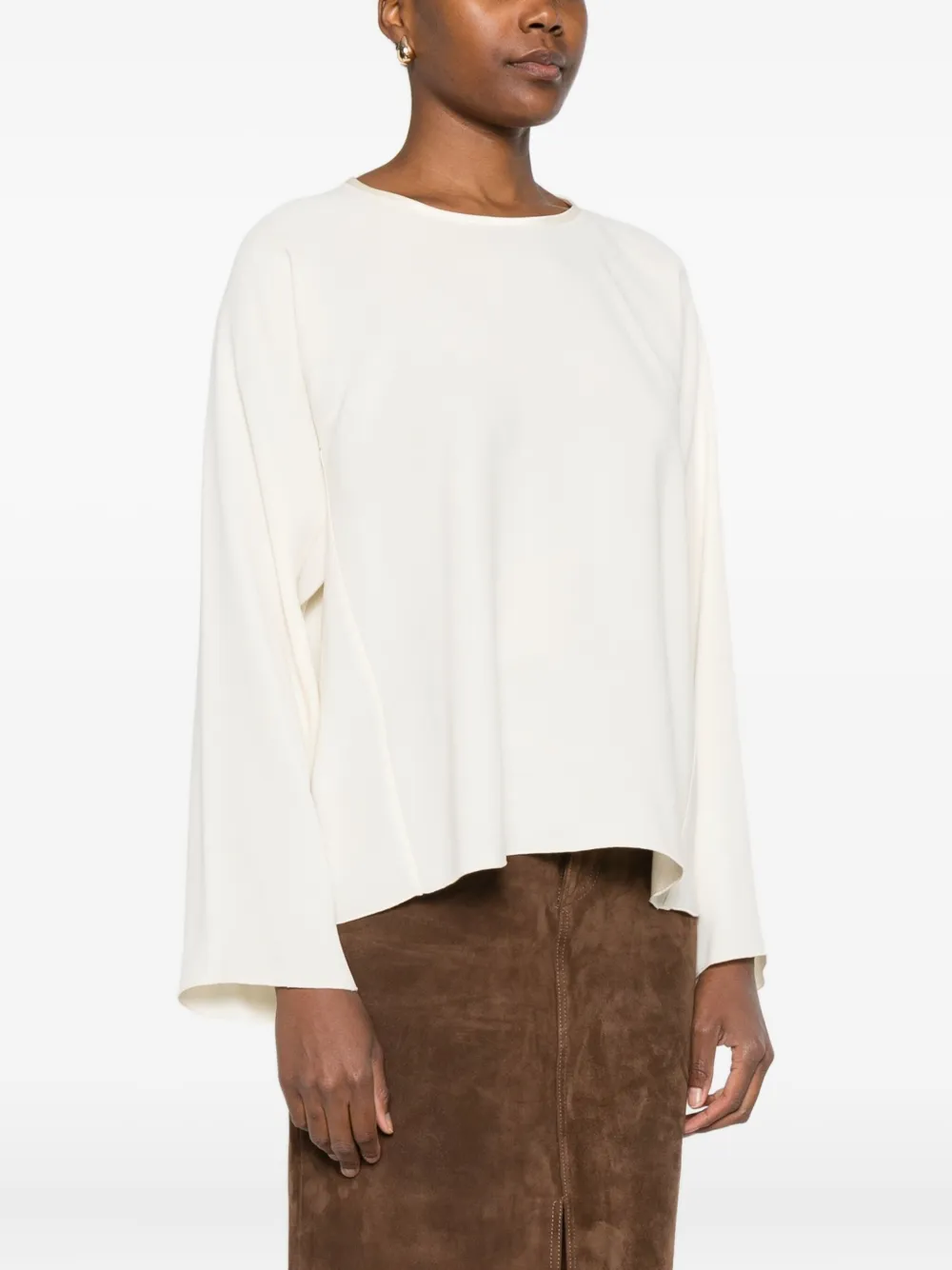 Forte Forte Matte Anvers Satin Embroidered Top In White