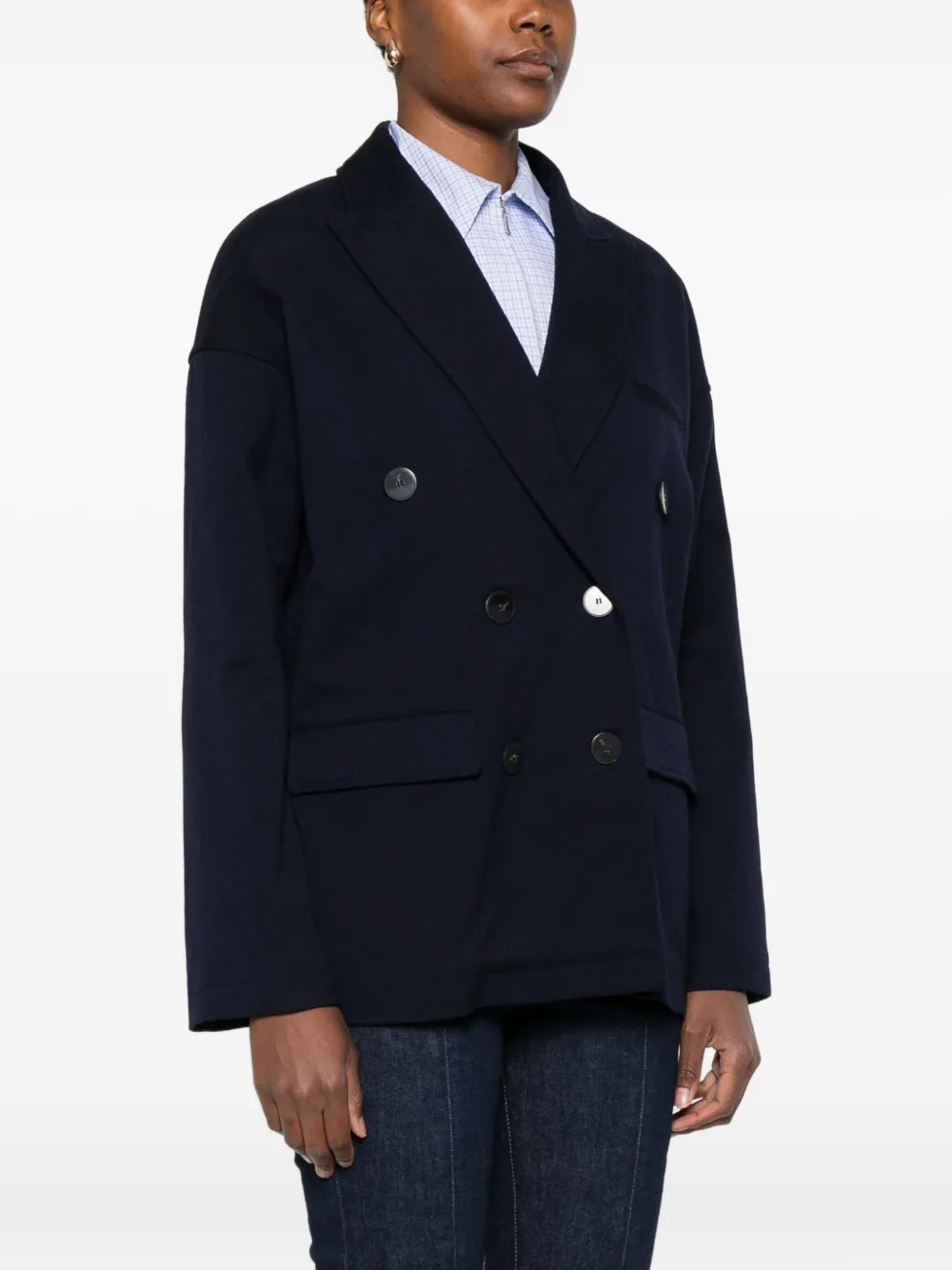 Forte Forte Women Double-breasted Jacket In Blue