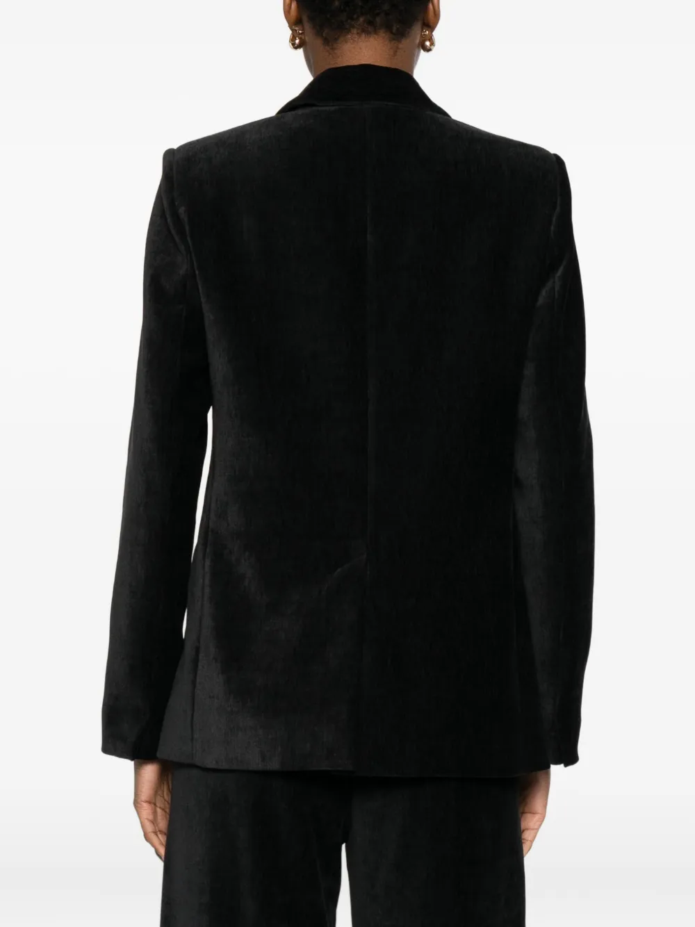Forte Forte Double-breasted Velvet Jacket Pockets In Black