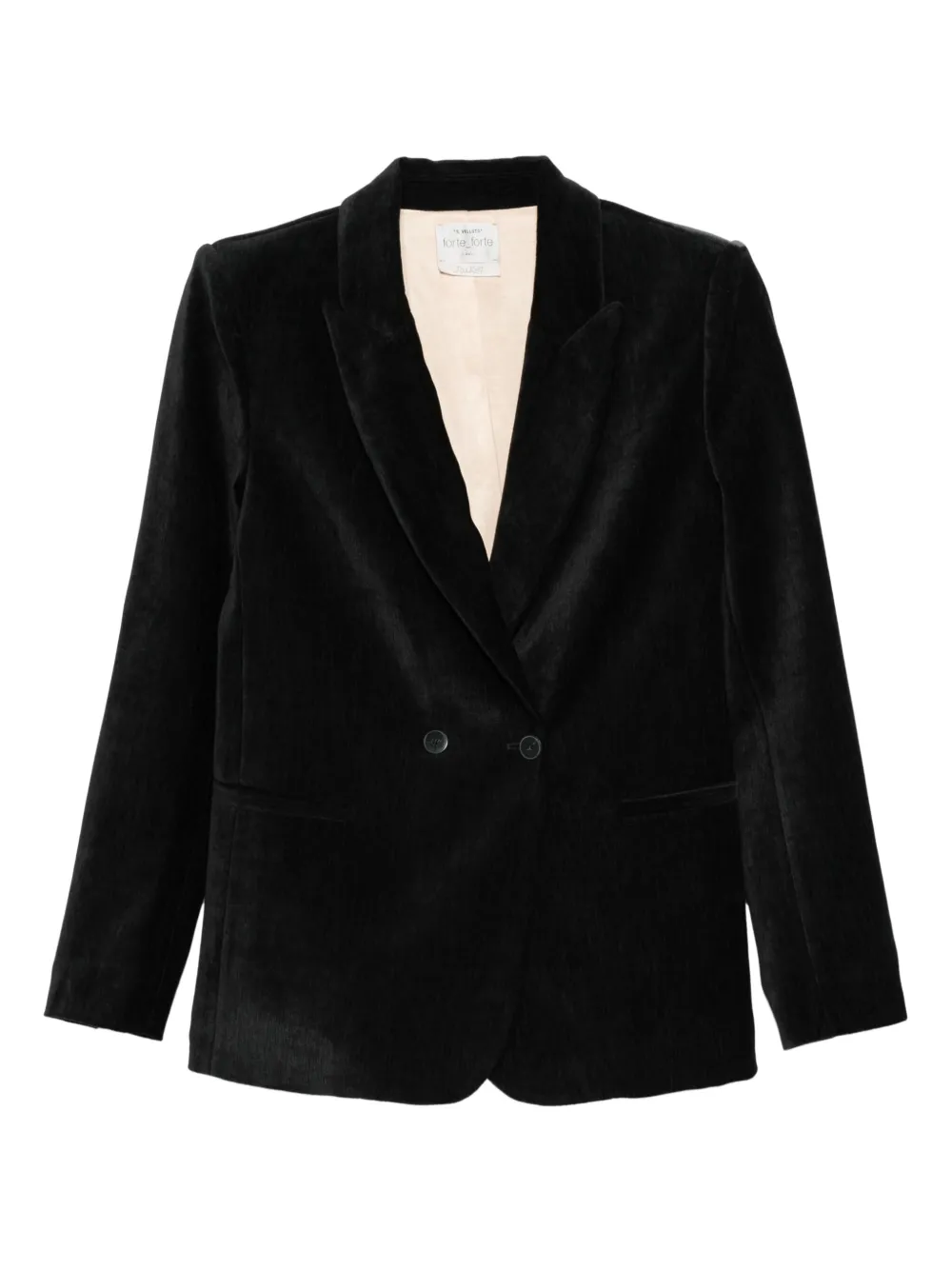 Forte Forte double-breasted velvet blazer | Black | Image 1