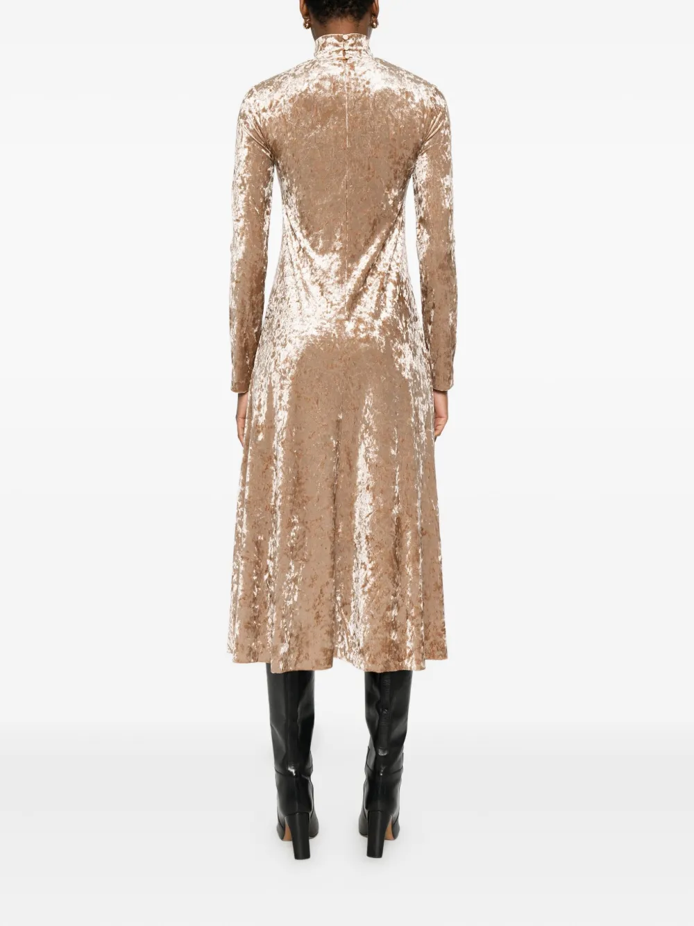 Forte Midi-jurk met lange mouwen Beige