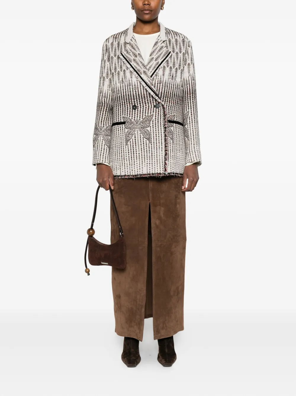 Forte Forte patterned fringed-trim jacket | Tweed Jackets | Image 2