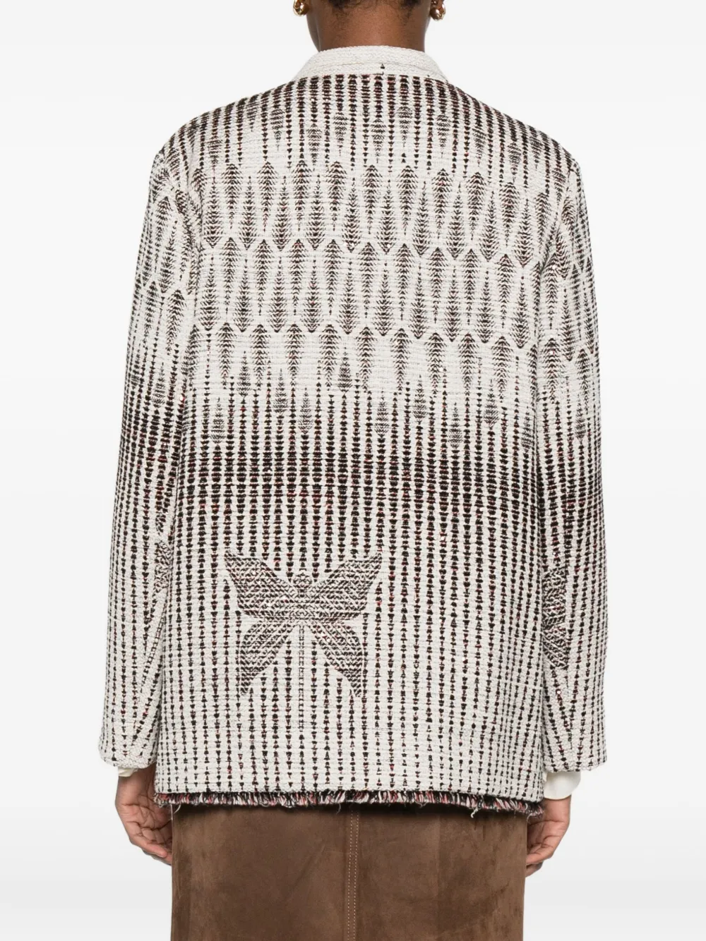 Forte Forte Geometric Patterned Double-breasted Jacket In Neutral