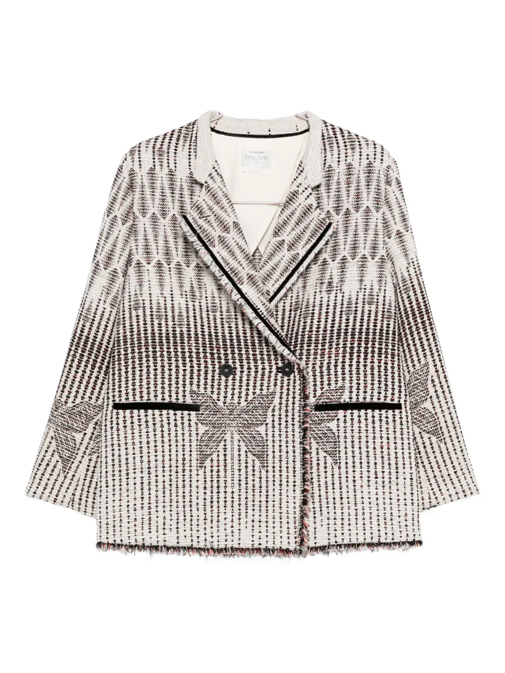 Forte Forte Geometric Patterned Double-breasted Jacket In Neutral