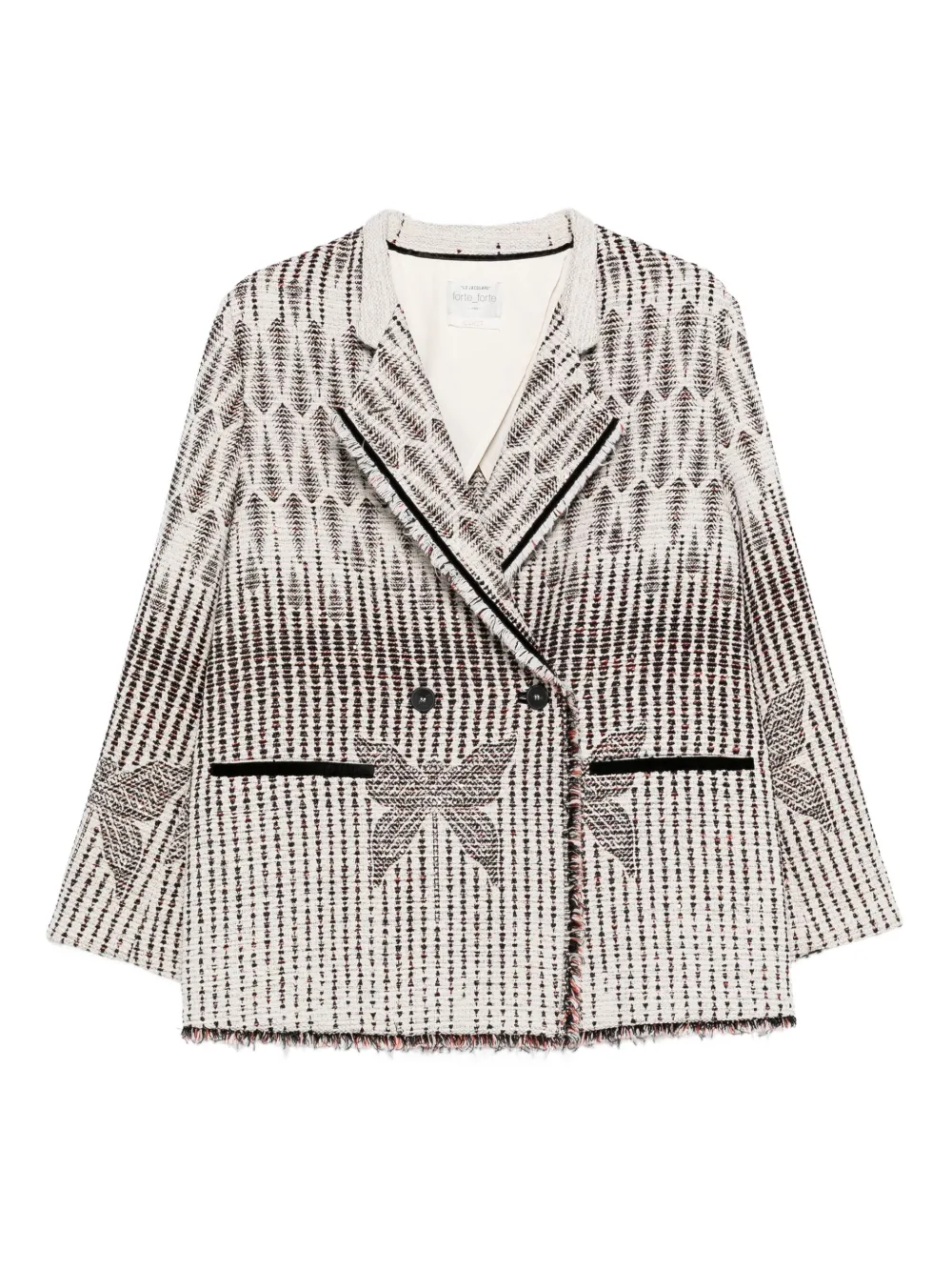 Forte Forte patterned fringed-trim jacket | Neutrals | Image 1