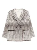 Forte Forte patterned fringed-trim jacket - Neutrals