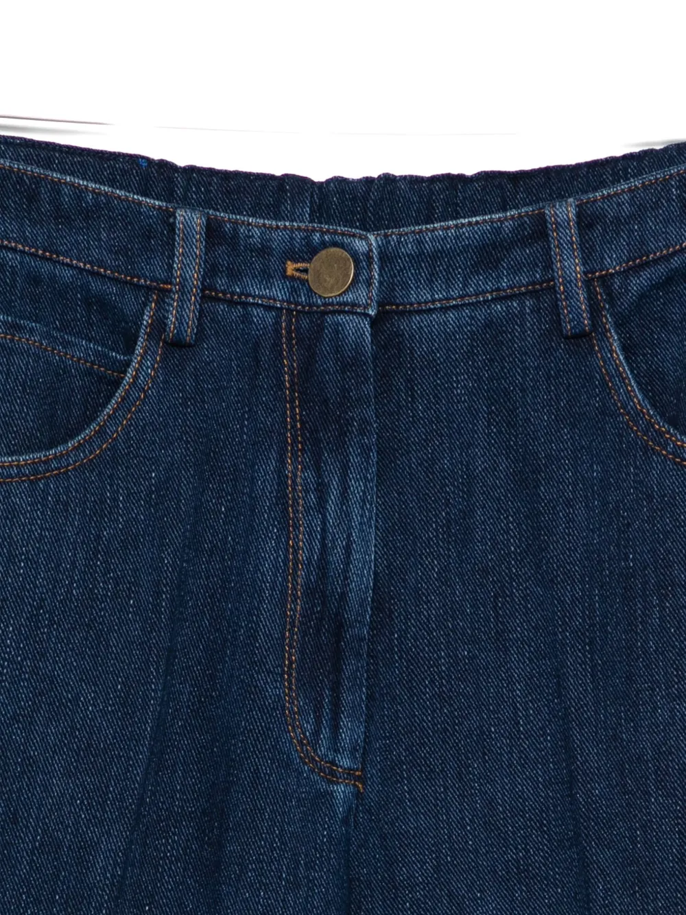 Forte Forte Wide-leg Denim Trousers Featuring Pockets In Blue