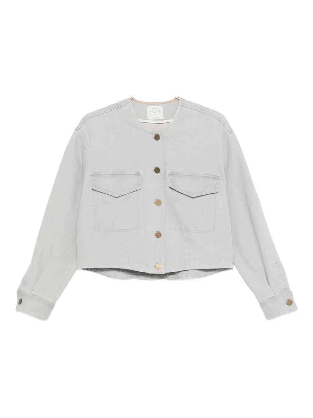 Forte Forte Grey Denim Cotton Overshirt In White