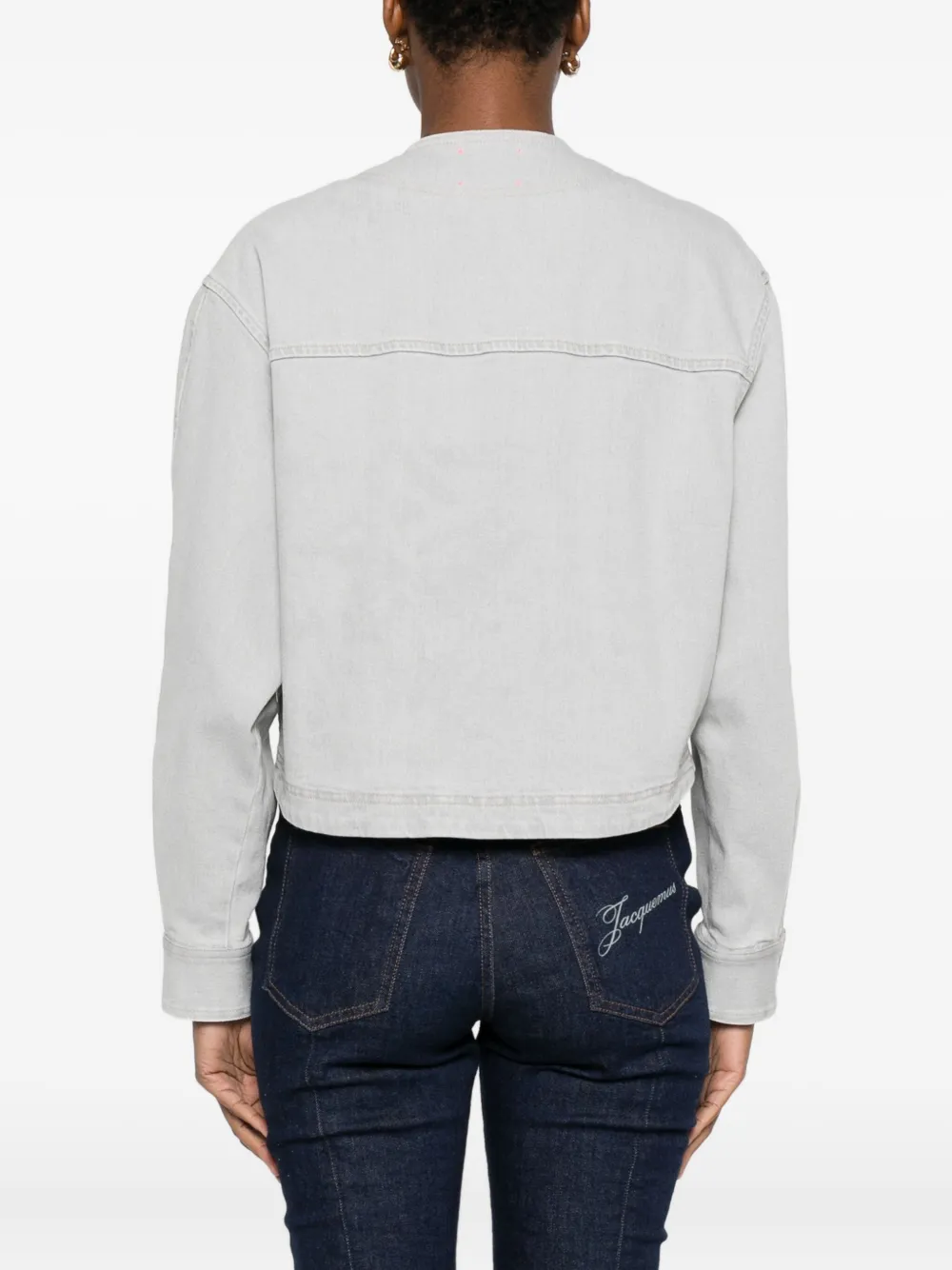 Forte Forte Grey Denim Cotton Overshirt In White