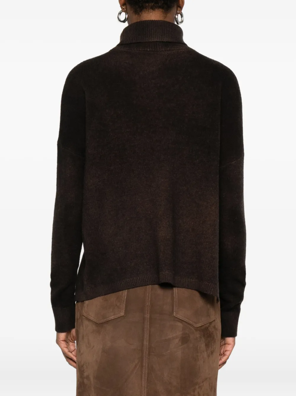 Base Turtleneck Layered Sweater In Brown