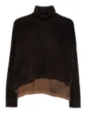 base turtleneck layered sweater - Brown