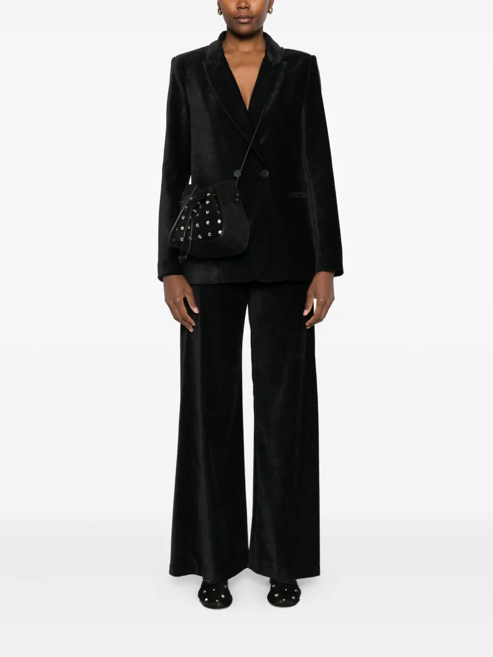 Forte Forte velvet palazzo pants - Zwart