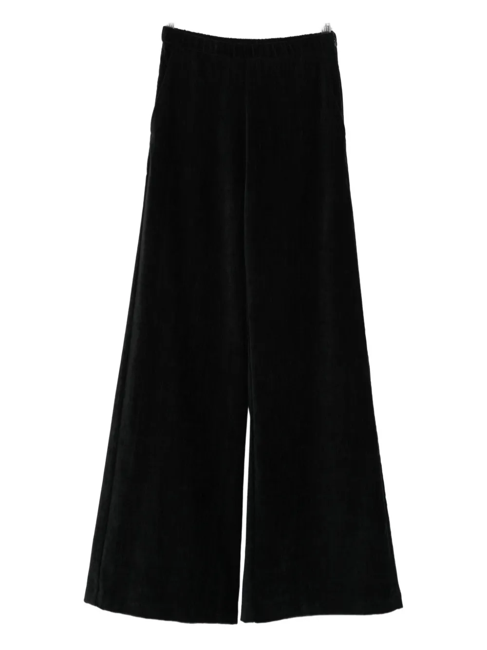 Forte Forte High-waisted Wide-leg Velvet Trousers In Black