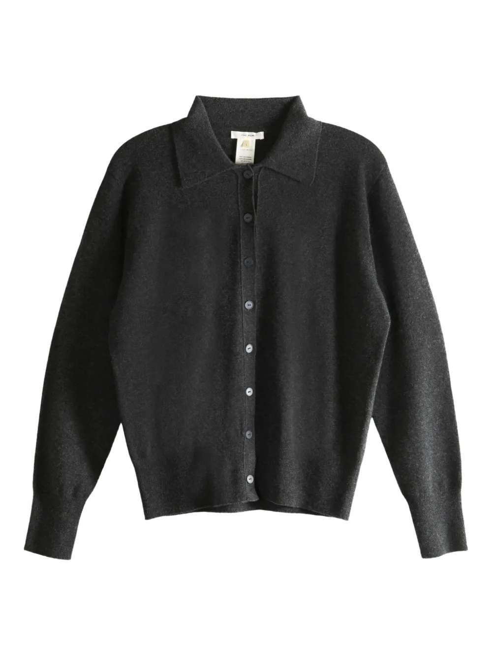 The Row Button-front Polo Cardigan In Black