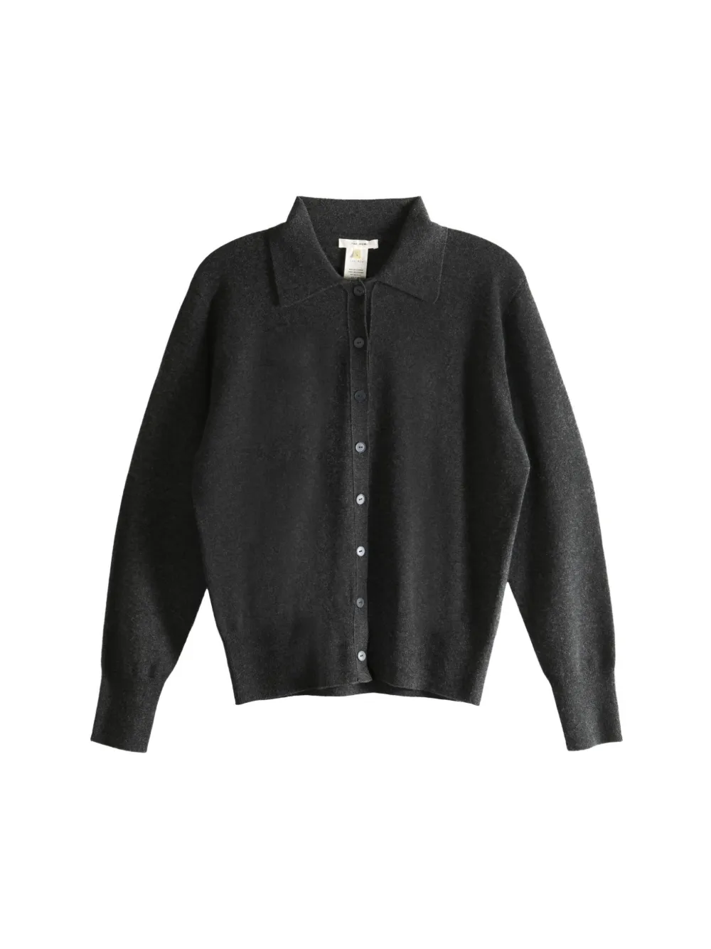 The Row Button-front Polo Cardigan In Black
