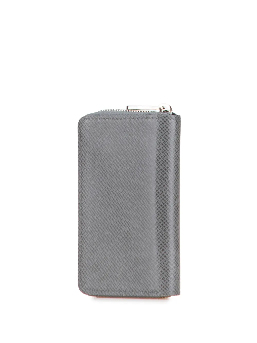 Pre-owned Louis Vuitton 2012 Taiga Zippy Vertical Purse Coin Pouch In Gray