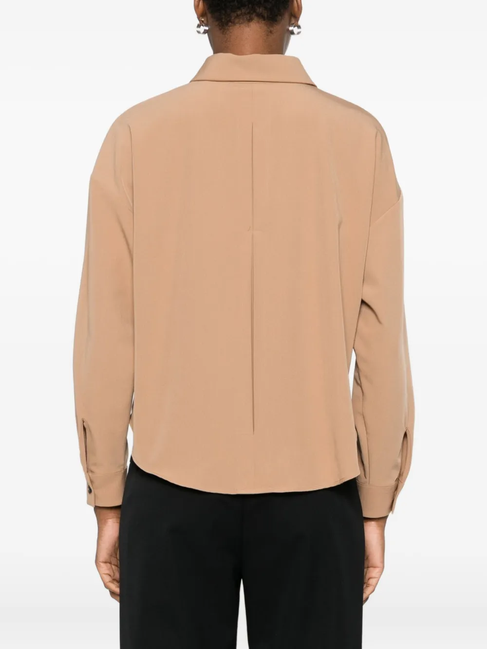 Caliban Button-front Collared Shirt In Nude