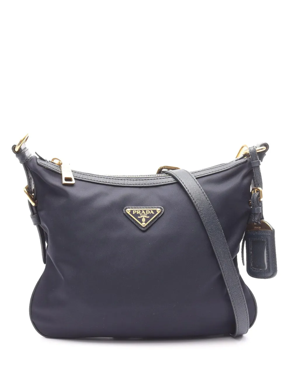 Prada Pre-Owned 2013-2025 Saffiano Trimmed Tessuto Zip Top crossbody Prada Pre-Owned 2013-2025 Saffiano Trimmed Tessuto Zip Top crossbody