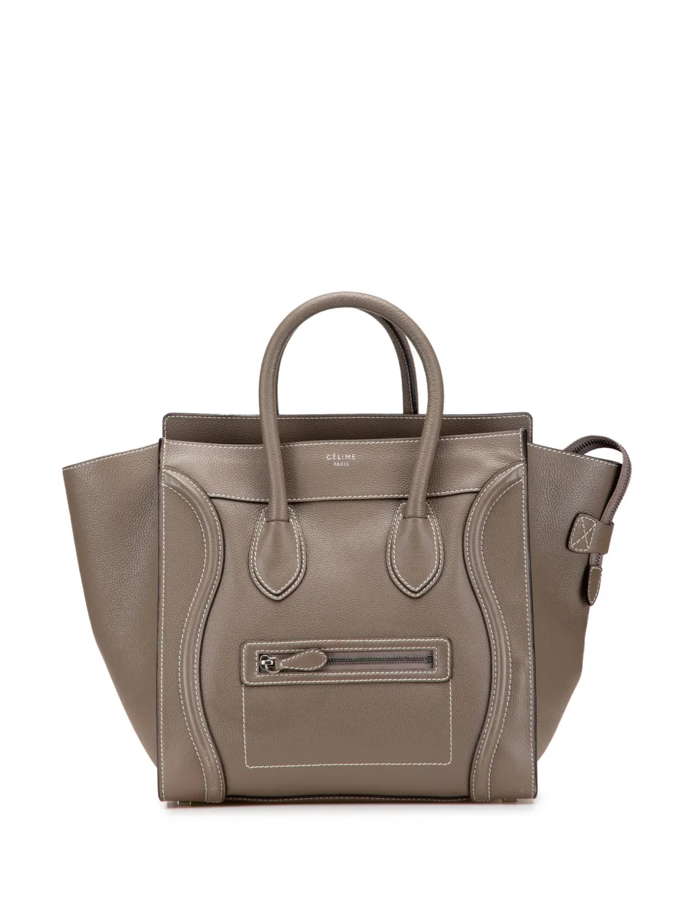 Pre-owned Celine 2013 Mini Calfskin Luggage Tote Bag In Brown