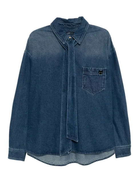 SONGZIO cat-embroidered denim shirt