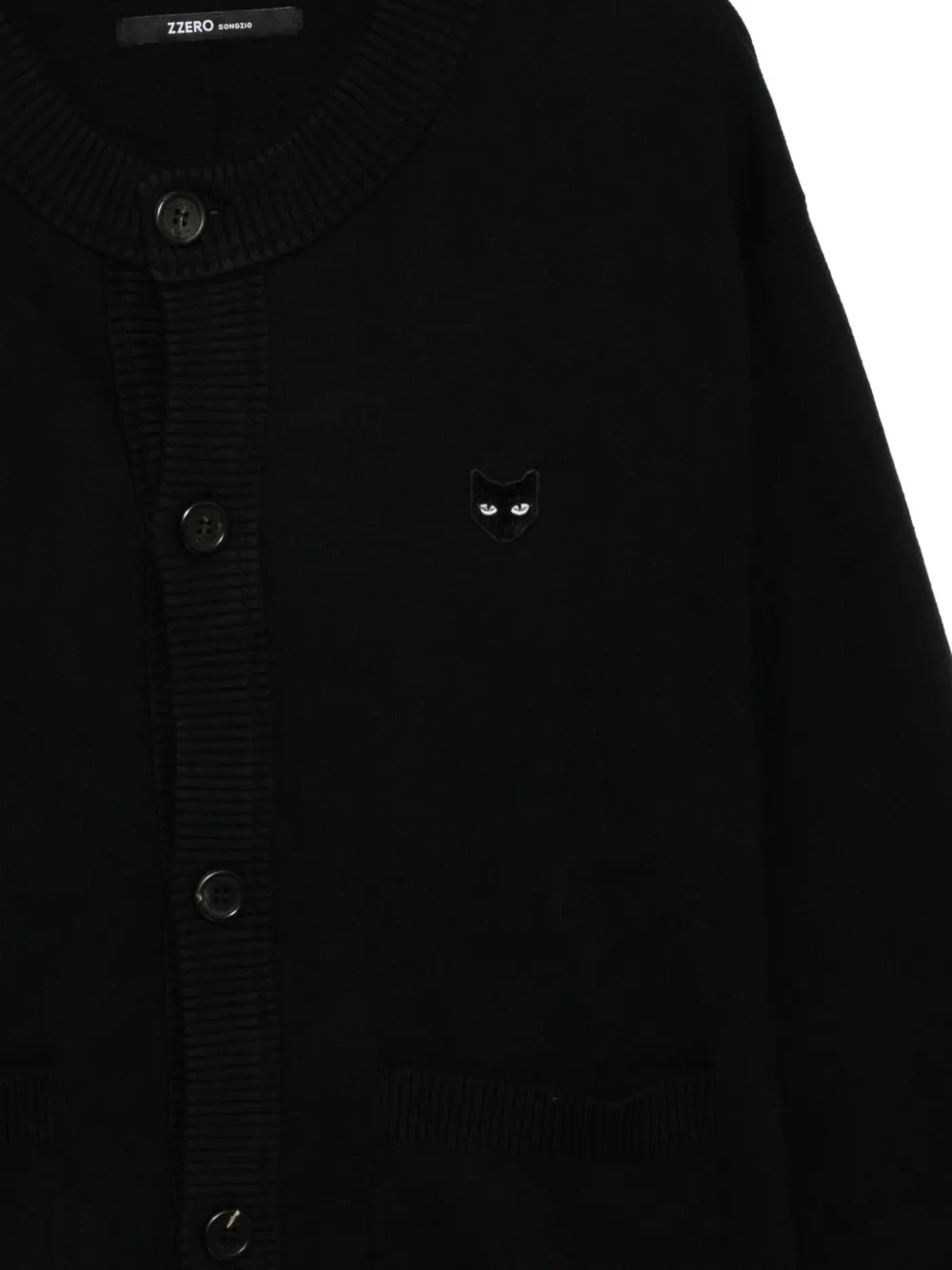 SONGZIO Vest met geborduurde kat Zwart