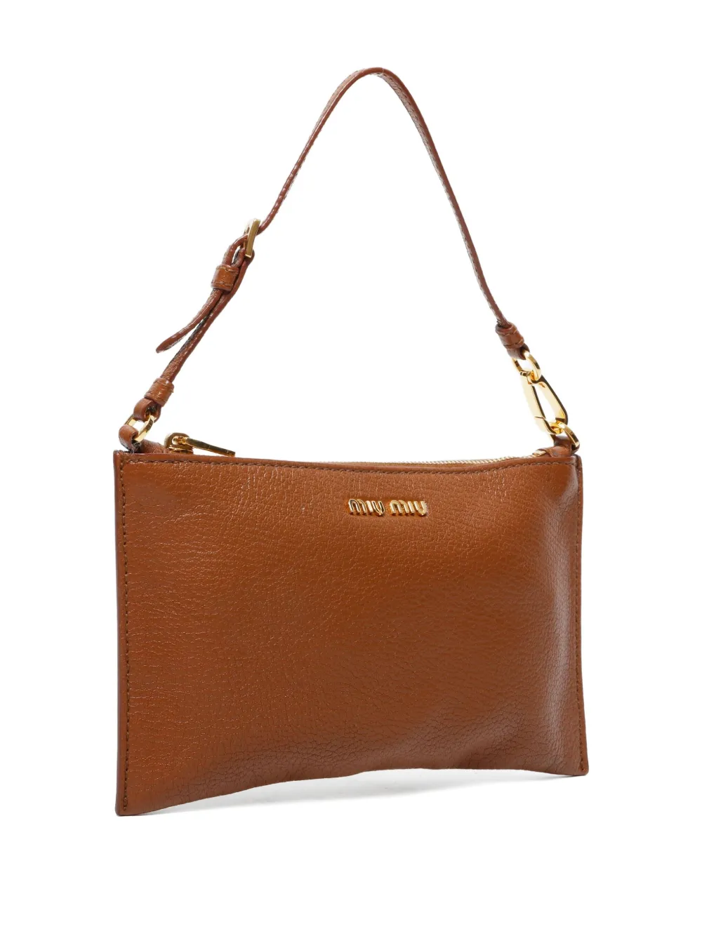 Pre-owned Miu Miu 2010s Mini Leather Shoulder Bag In Brown