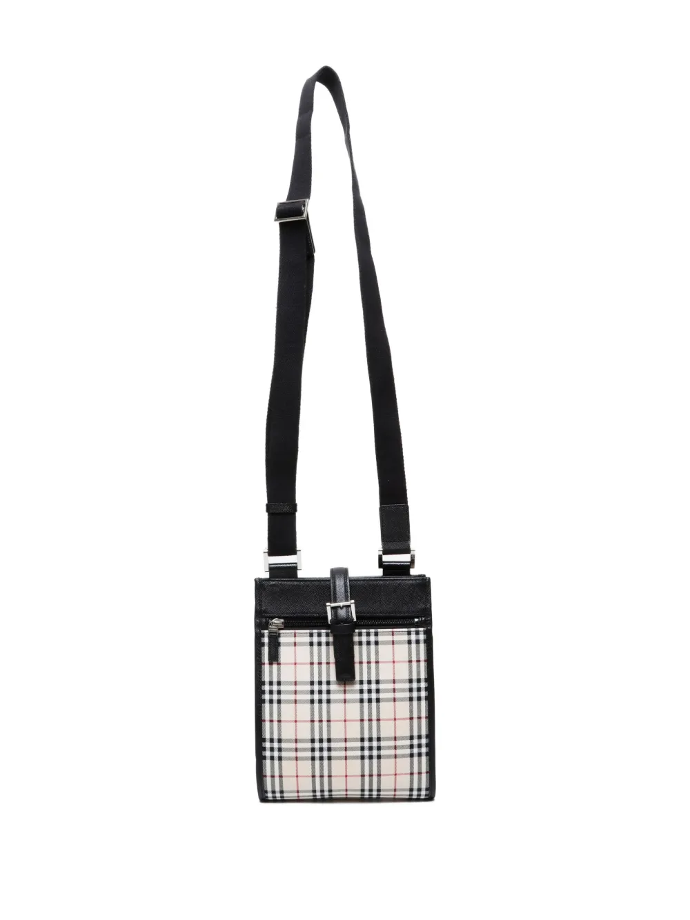 Pre-owned Burberry 2000-2020s Check-pattern Shoulder Bag In Neutral
