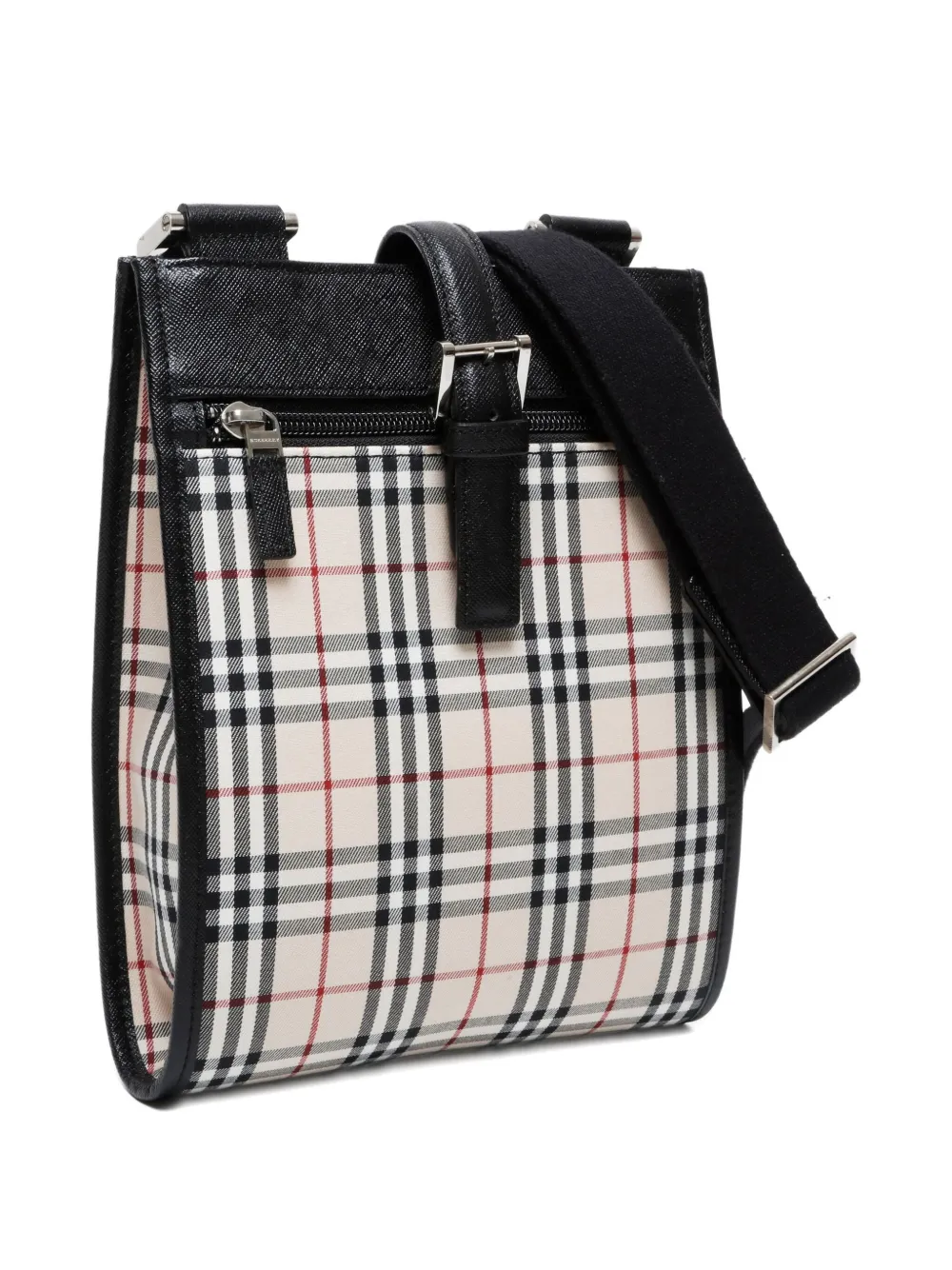 Pre-owned Burberry 2000-2020s Check-pattern Shoulder Bag In Neutral