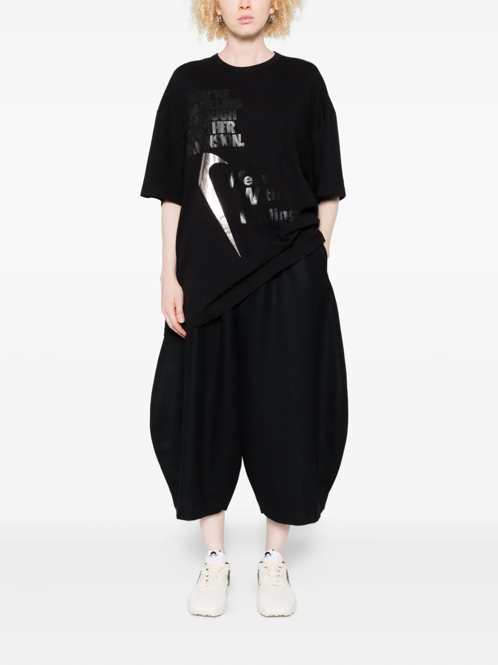 Black Comme Des Garçons Printed T-shirt In Black