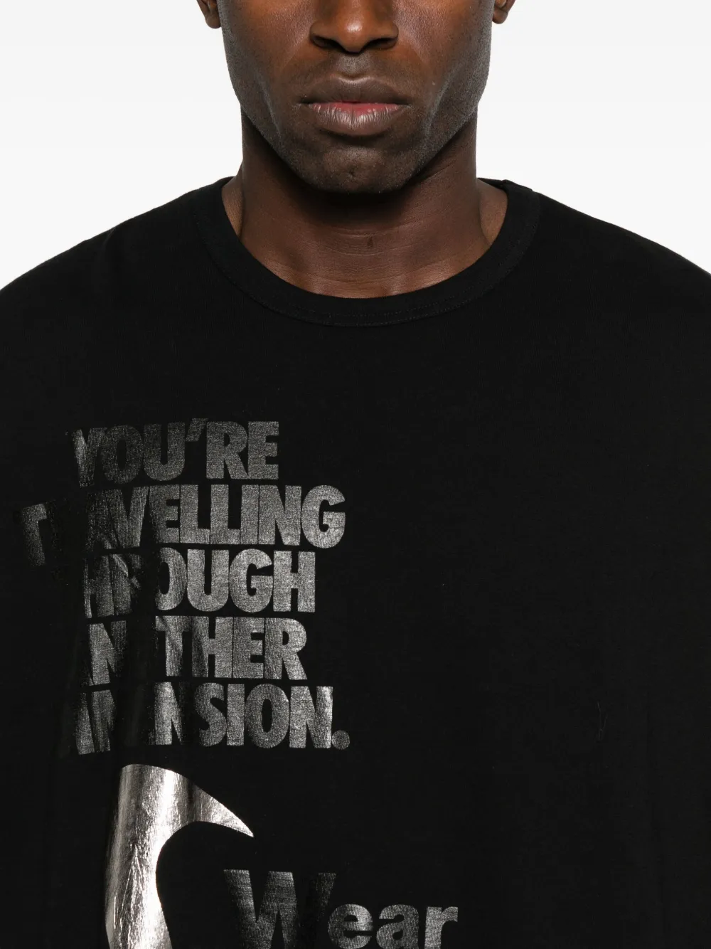 Black Comme Des Garçons Printed T-shirt In Black