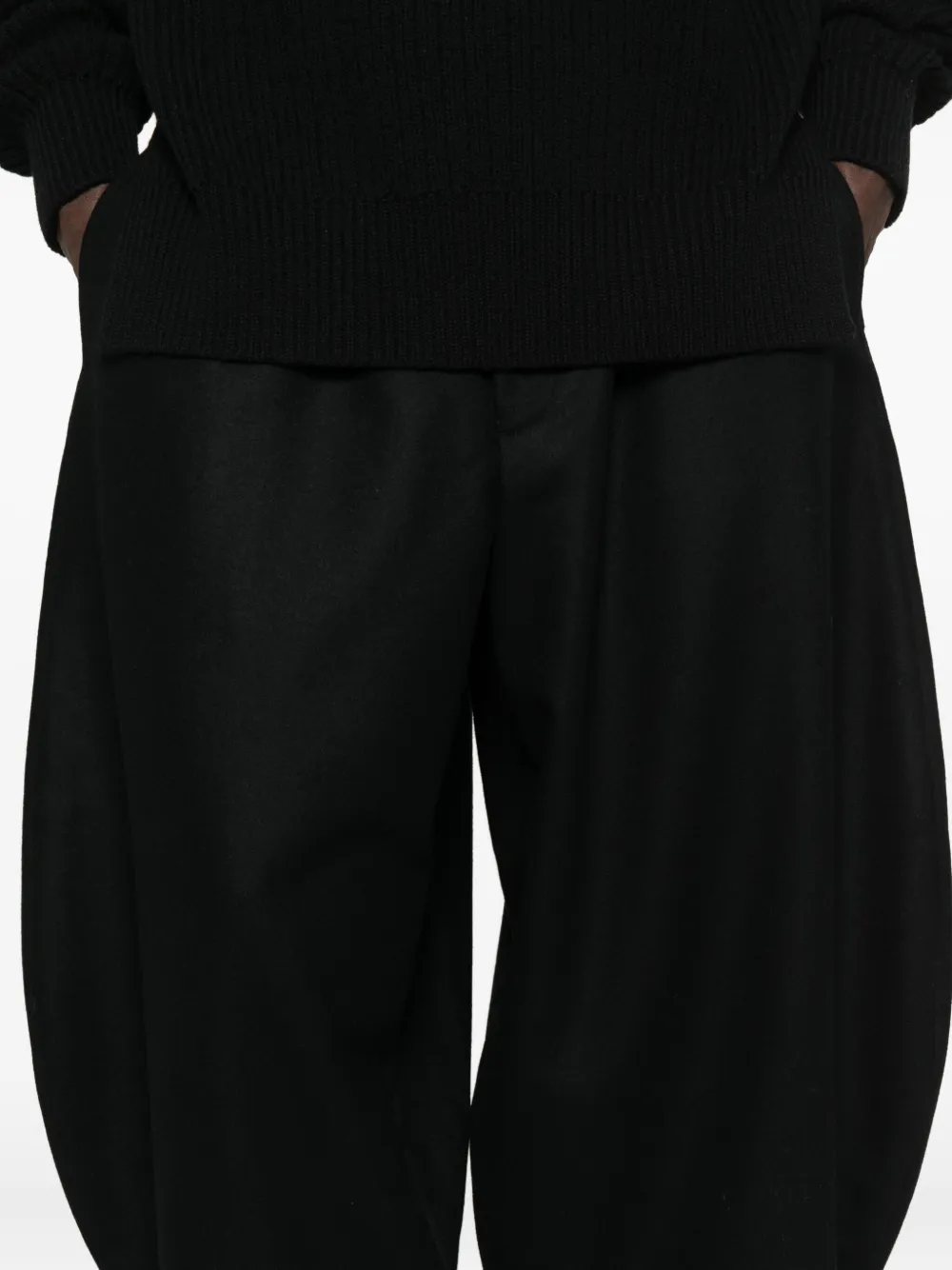 Black Comme Des Garçons Elasticated Trousers In Black