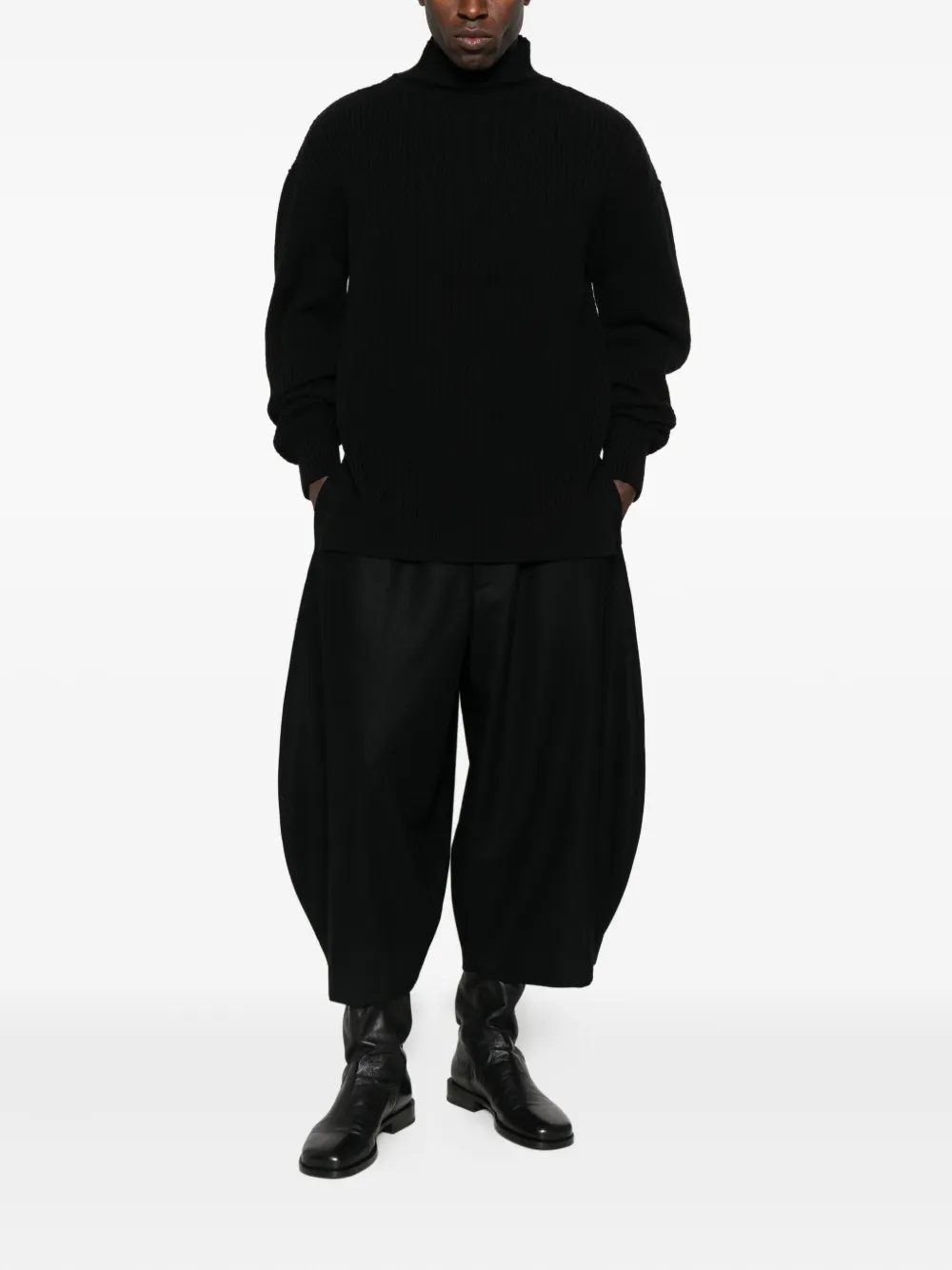 Black Comme Des Garçons elasticated trousers | Wide Leg Pants | Image 2