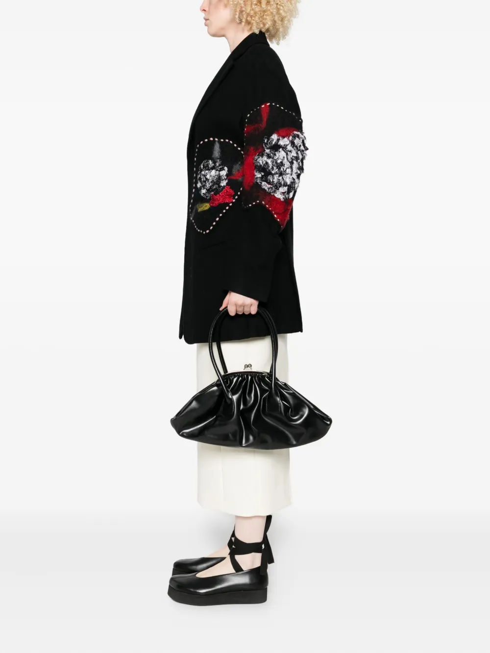 Comme Des Garçons Comme Des Garçons Schoudertas met kiss-gesp - Zwart