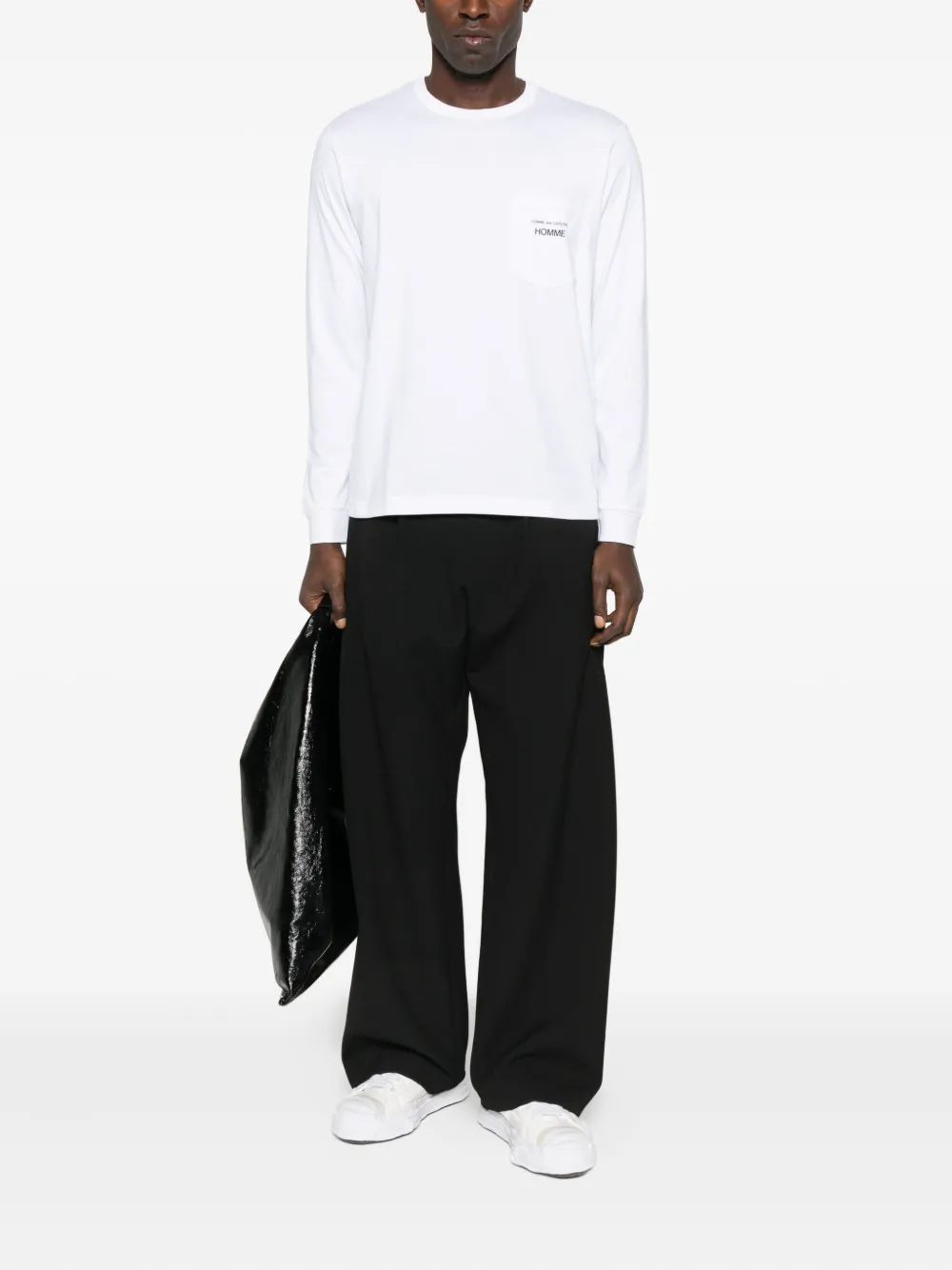 Comme des Garçons Homme logo-print long-sleeve T-shirt - Wit